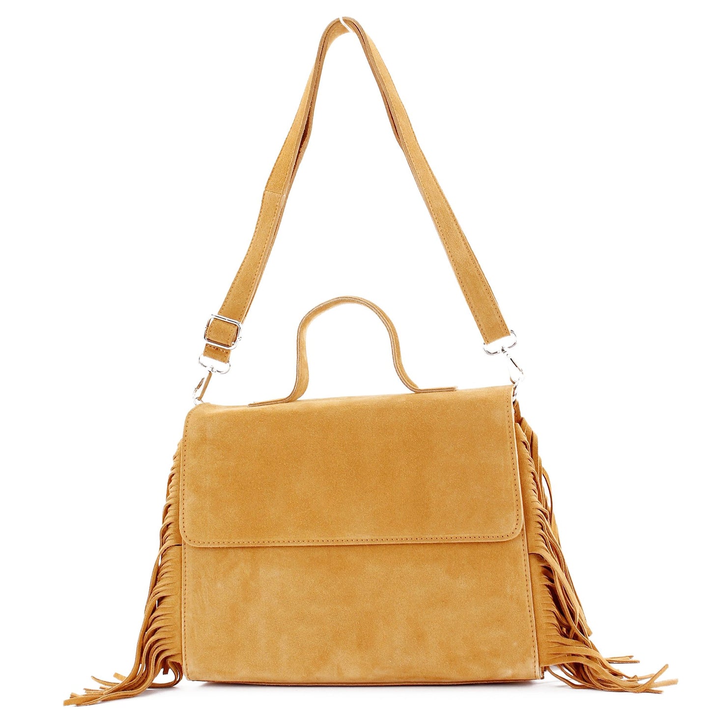 modamoda de - T216 - ital. Umhängetasche Schultertasche aus Wildleder