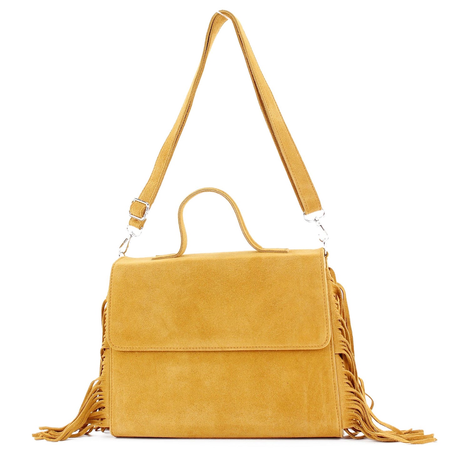 modamoda de - T216 - ital. Umhängetasche Schultertasche aus Wildleder