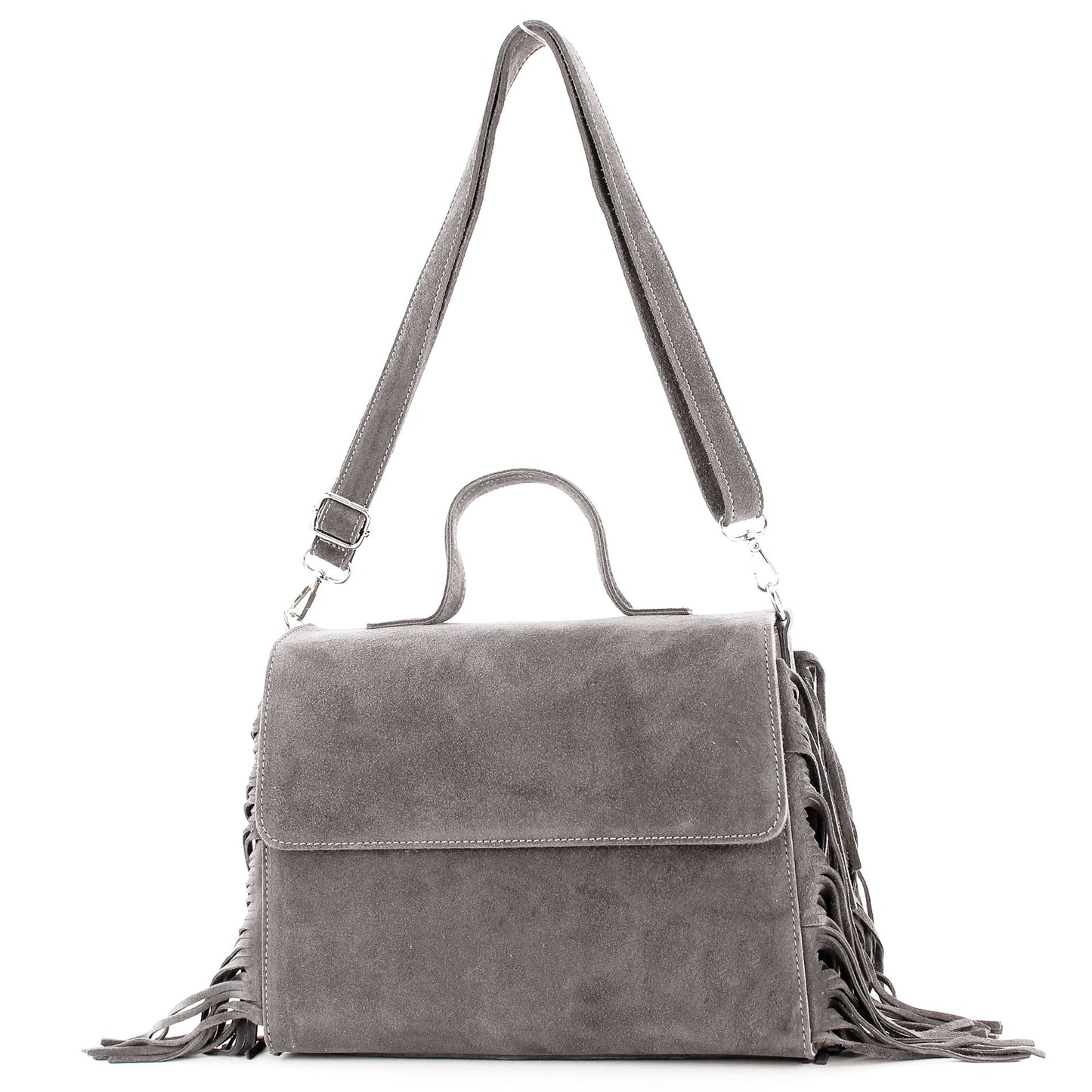 modamoda de - T216 - ital. Umhängetasche Schultertasche aus Wildleder