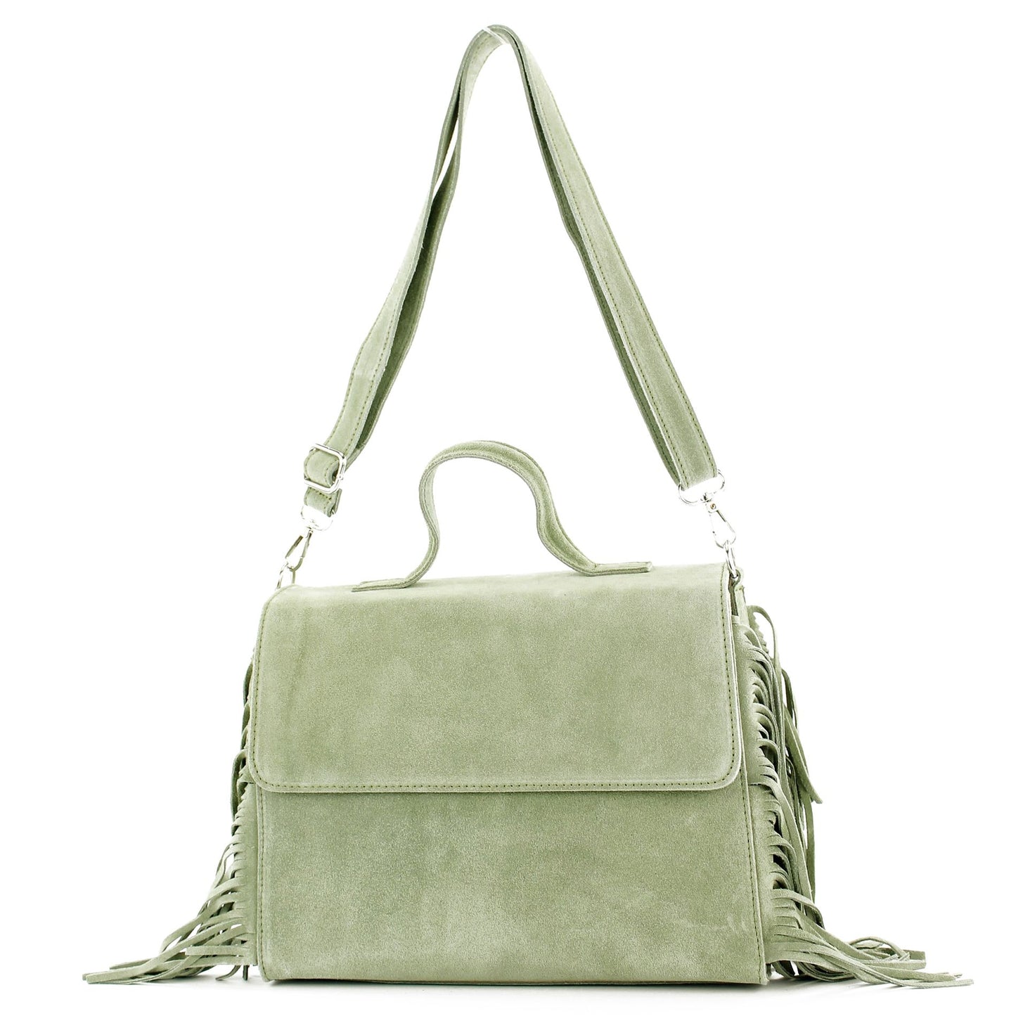 modamoda de - T216 - ital. Umhängetasche Schultertasche aus Wildleder