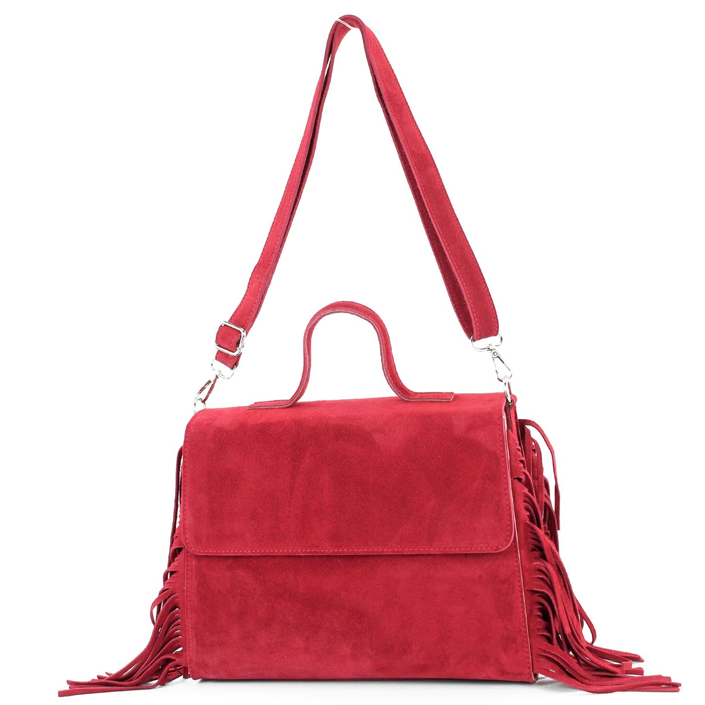 modamoda de - T216 - ital. Umhängetasche Schultertasche aus Wildleder