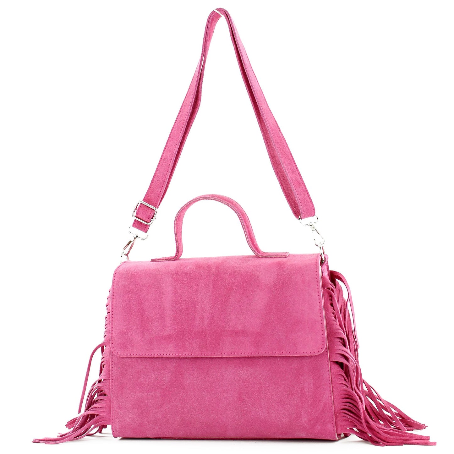 modamoda de - T216 - ital. Umhängetasche Schultertasche aus Wildleder