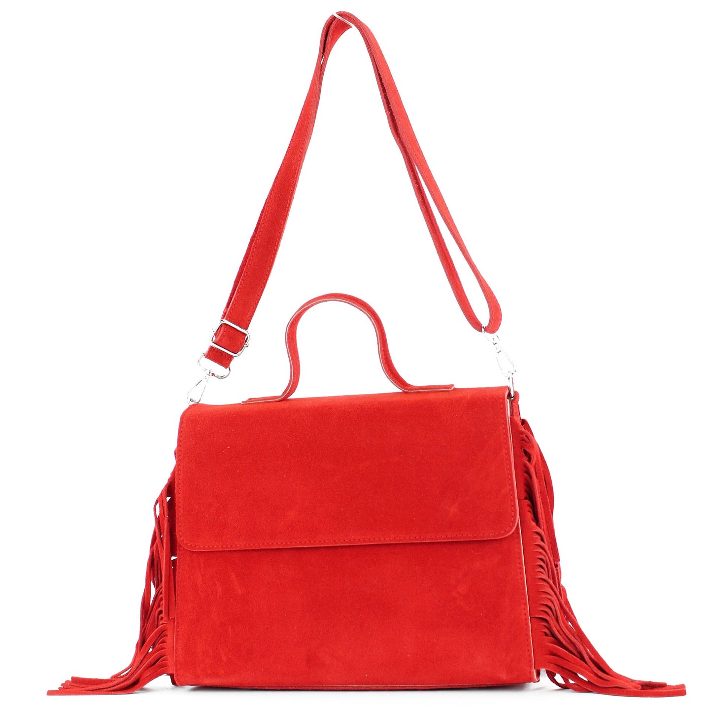 modamoda de - T216 - ital. Umhängetasche Schultertasche aus Wildleder