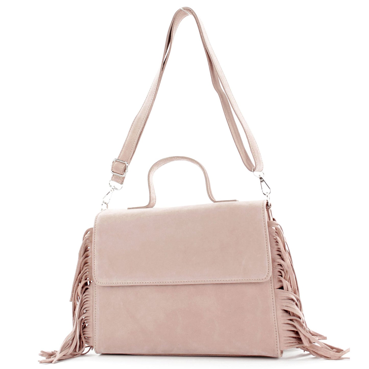 modamoda de - T216 - ital. Umhängetasche Schultertasche aus Wildleder