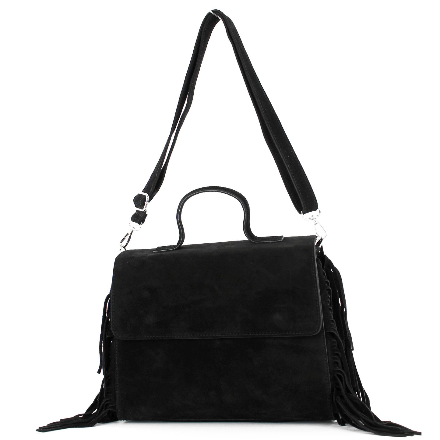 modamoda de - T216 - ital. Umhängetasche Schultertasche aus Wildleder