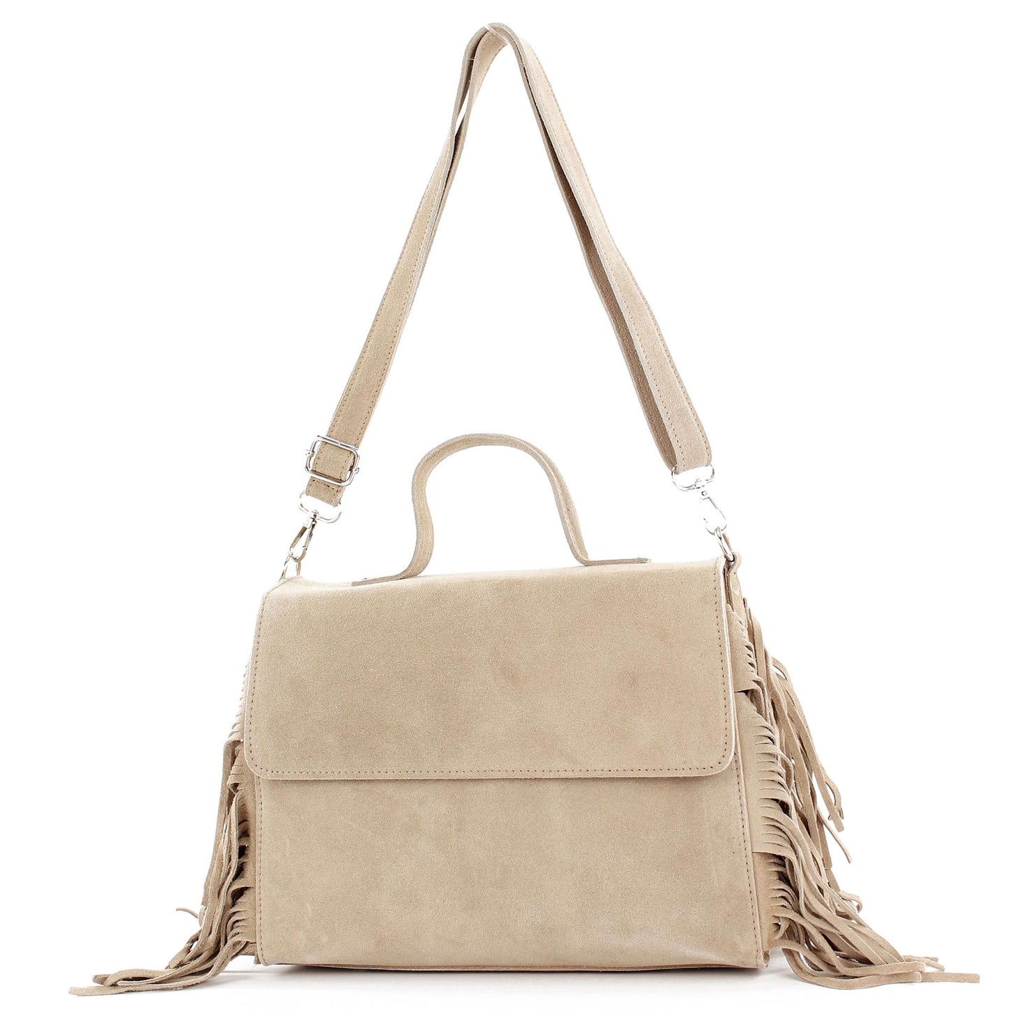 modamoda de - T216 - ital. Umhängetasche Schultertasche aus Wildleder