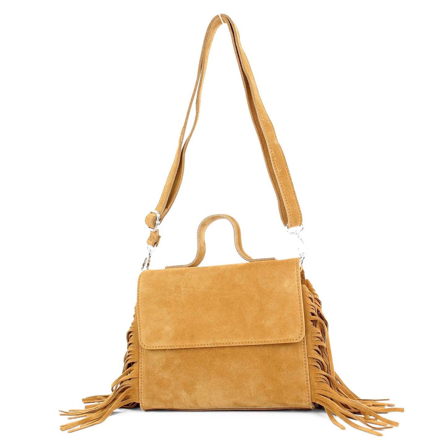 modamoda de - T216 - ital. Umhängetasche Schultertasche aus Wildleder