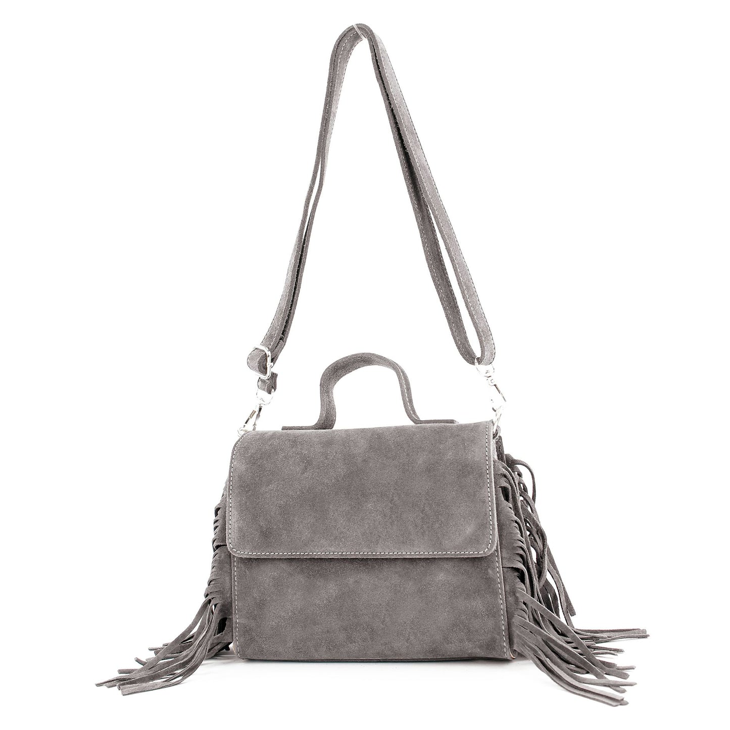 modamoda de - T216 - ital. Umhängetasche Schultertasche aus Wildleder