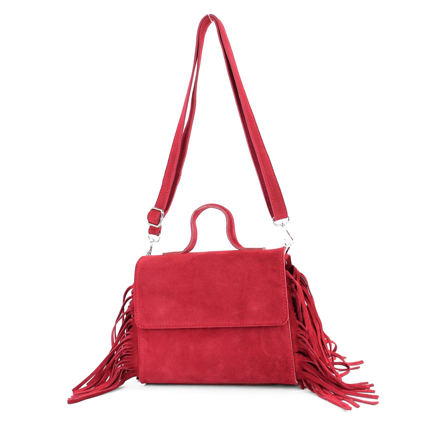 modamoda de - T216 - ital. Umhängetasche Schultertasche aus Wildleder