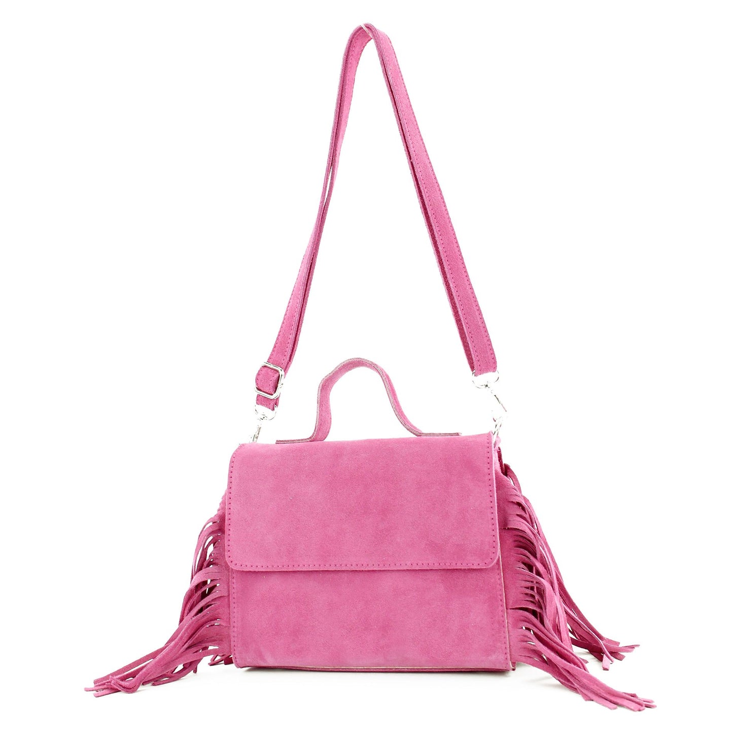 modamoda de - T216 - ital. Umhängetasche Schultertasche aus Wildleder