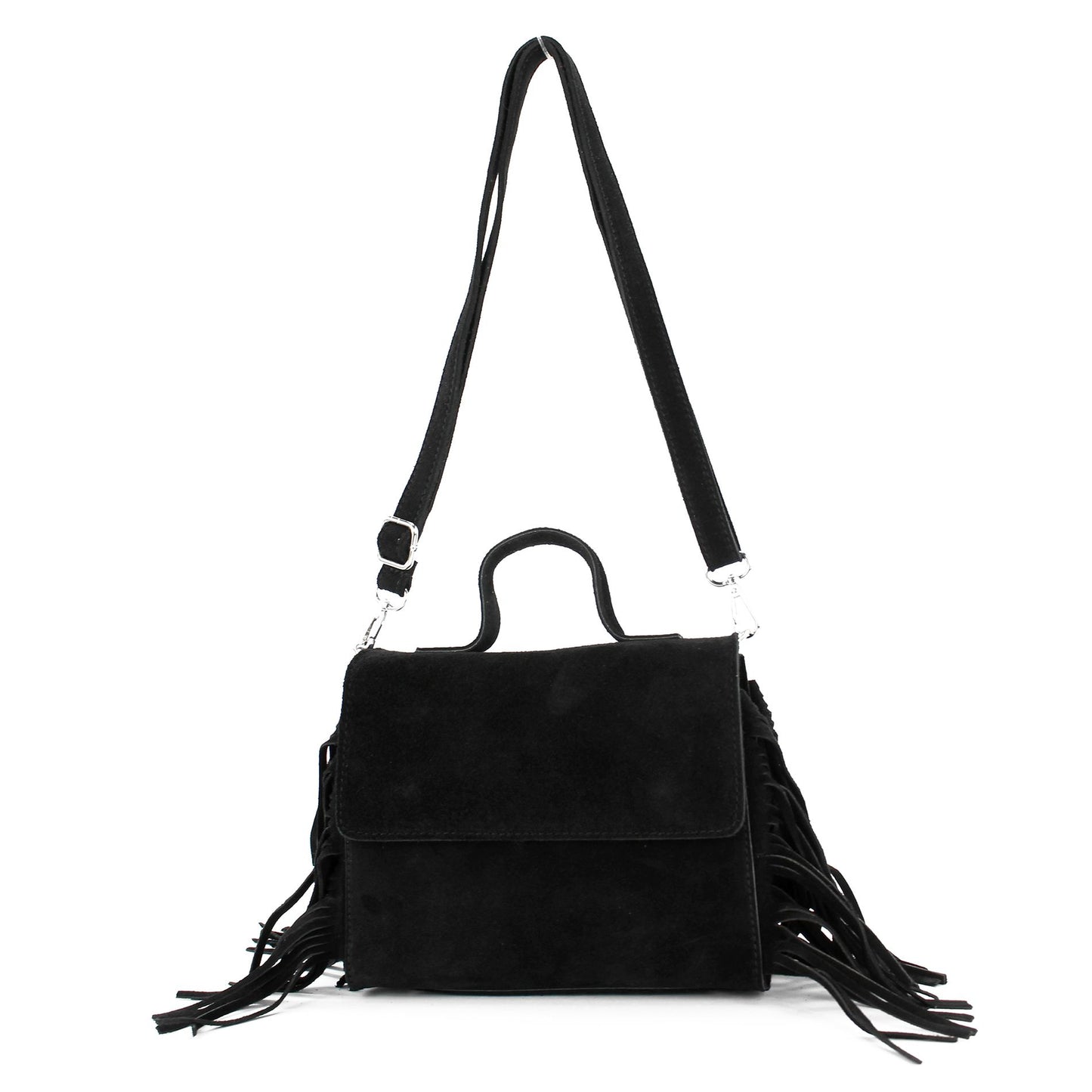 modamoda de - T216 - ital. Umhängetasche Schultertasche aus Wildleder