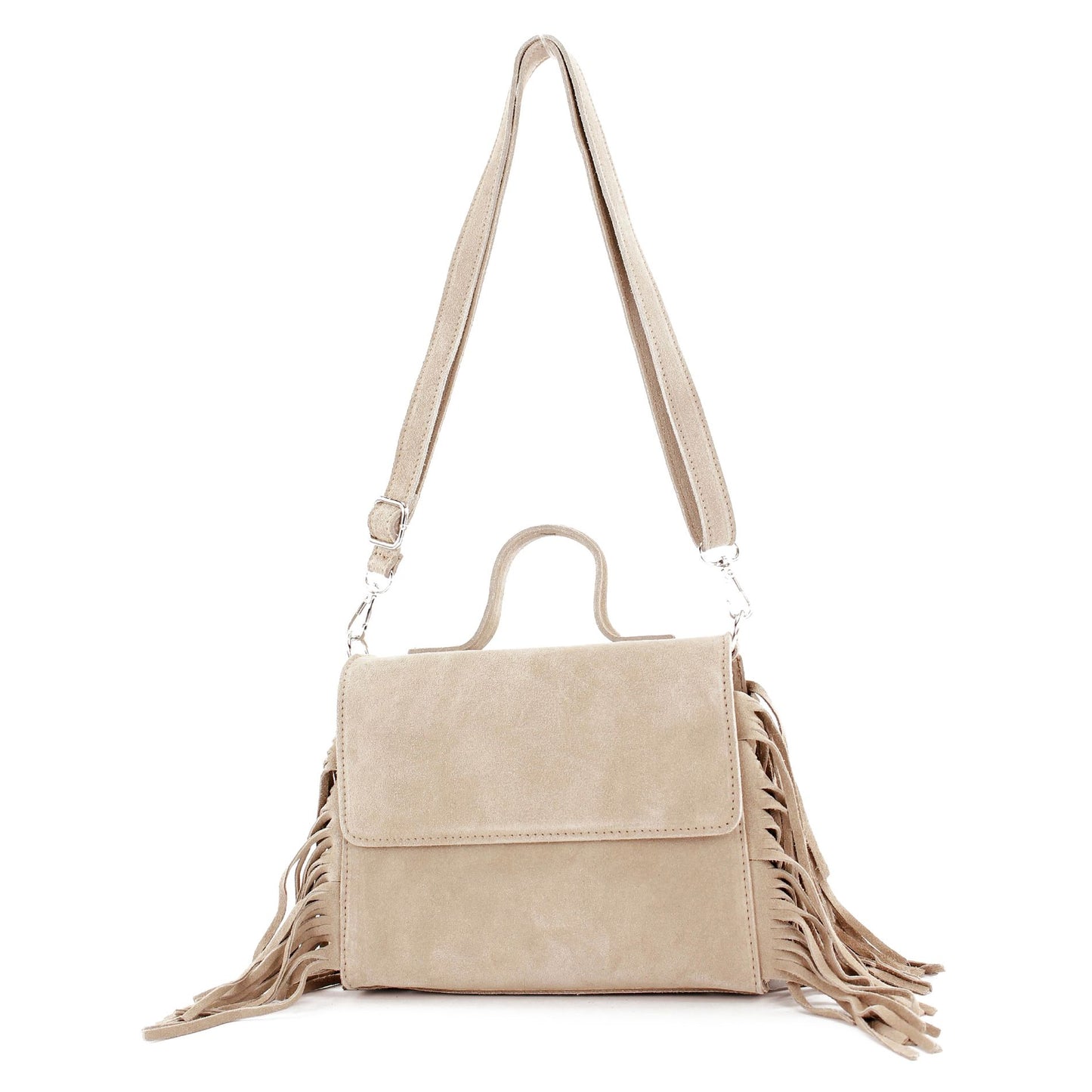 modamoda de - T216 - ital. Umhängetasche Schultertasche aus Wildleder