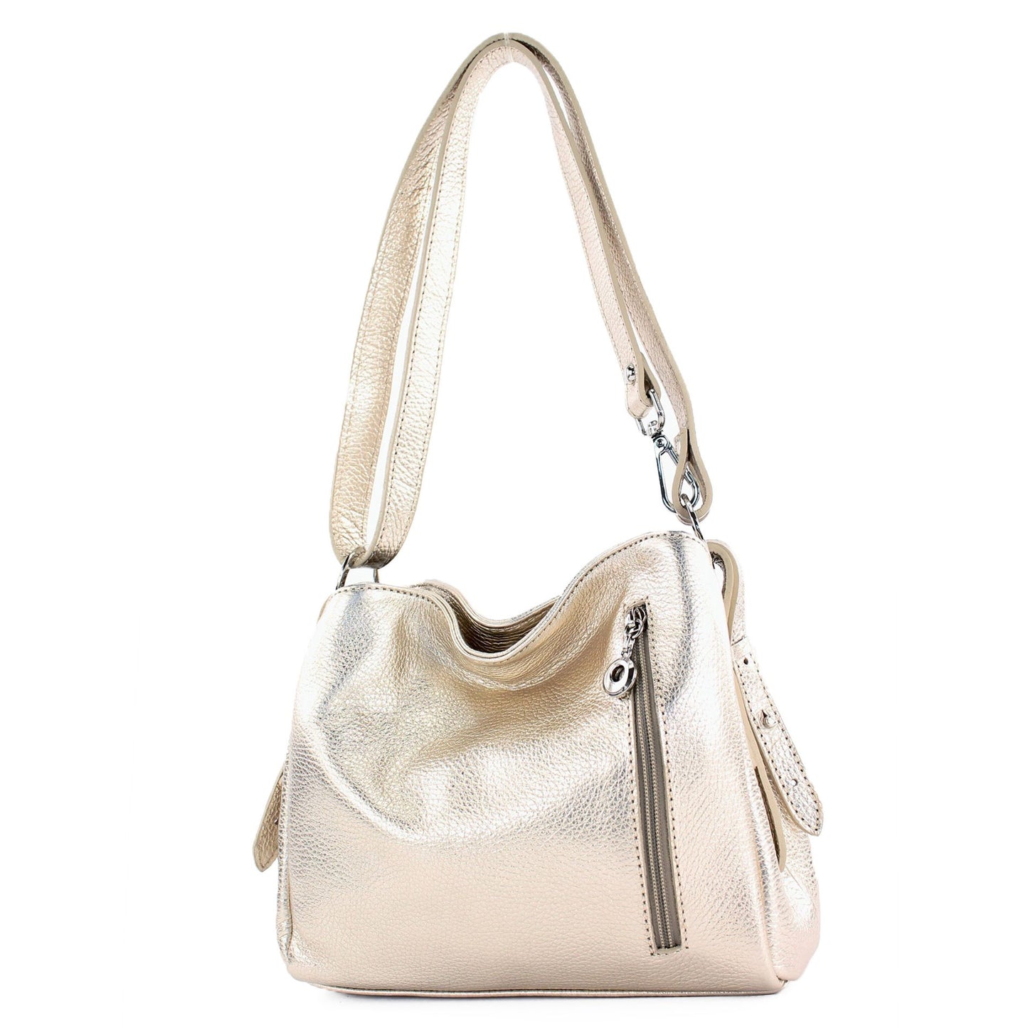 modamoda de - T220 - ital. Schultertasche Klein aus Echtleder