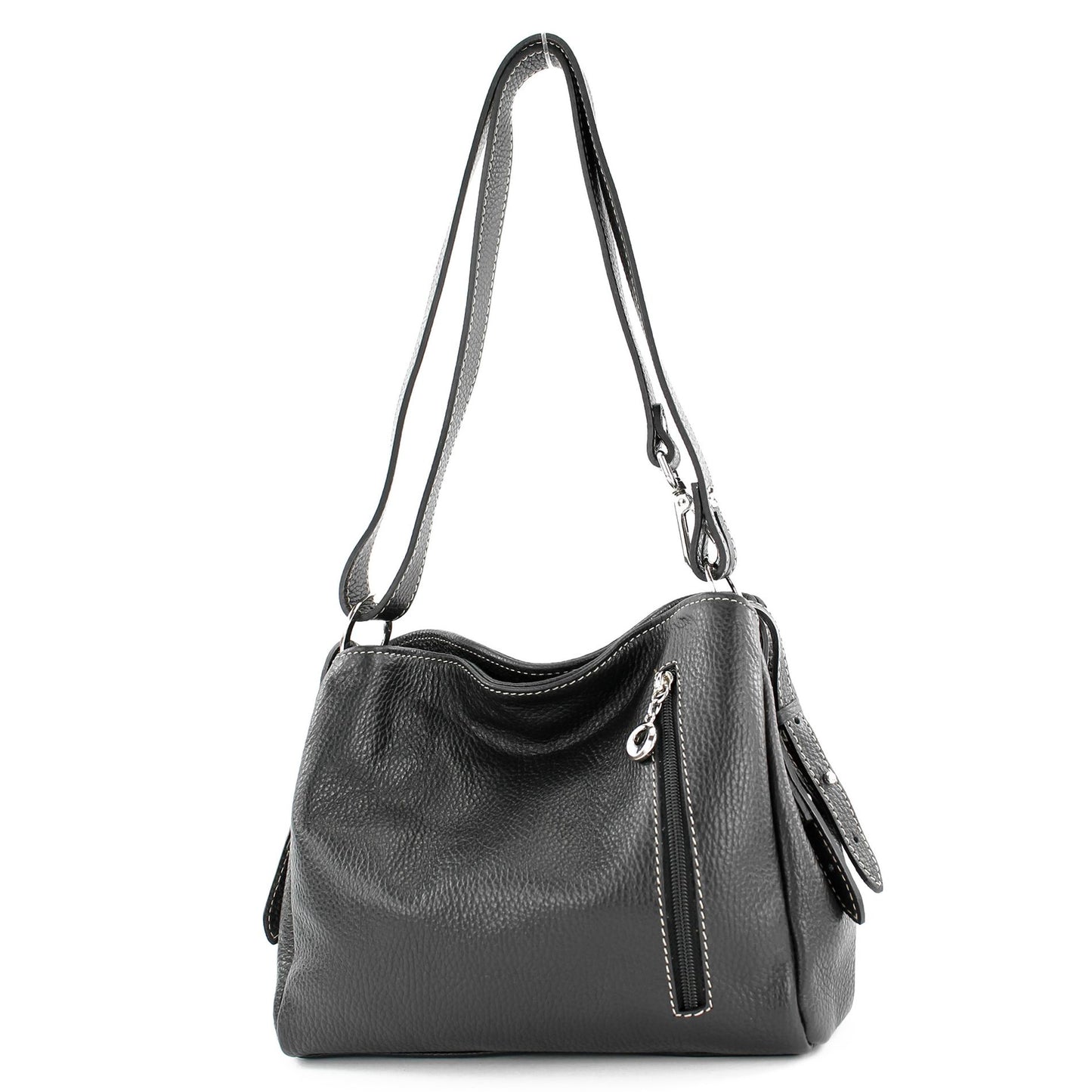 modamoda de - T220 - ital. Schultertasche Klein aus Echtleder