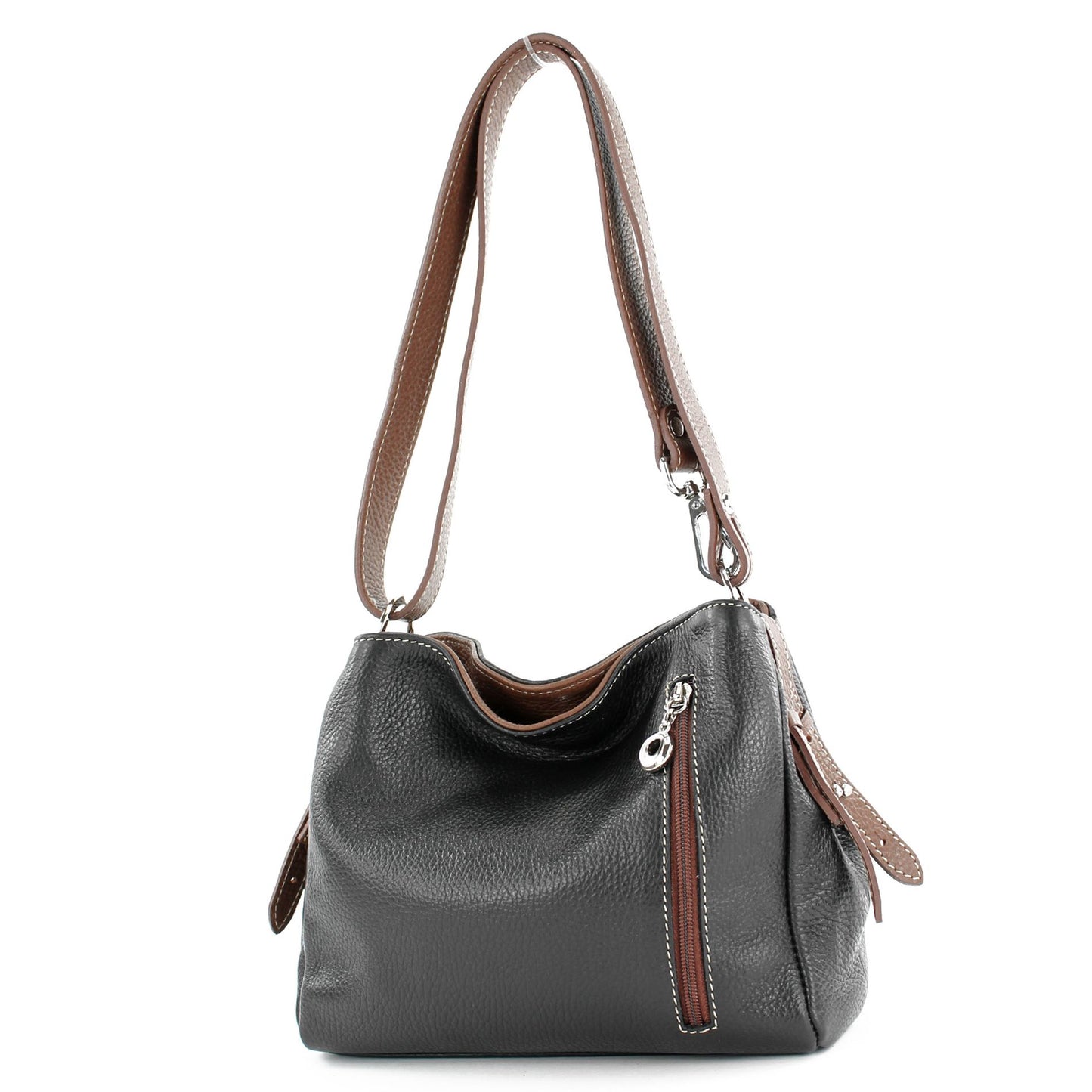 modamoda de - T220 - ital. Schultertasche Klein aus Echtleder
