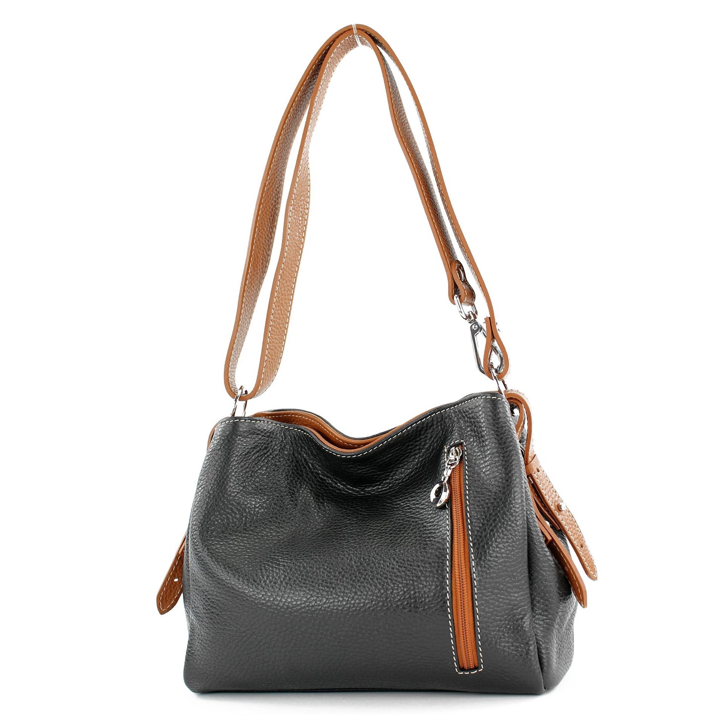 modamoda de - T220 - ital. Schultertasche Klein aus Echtleder