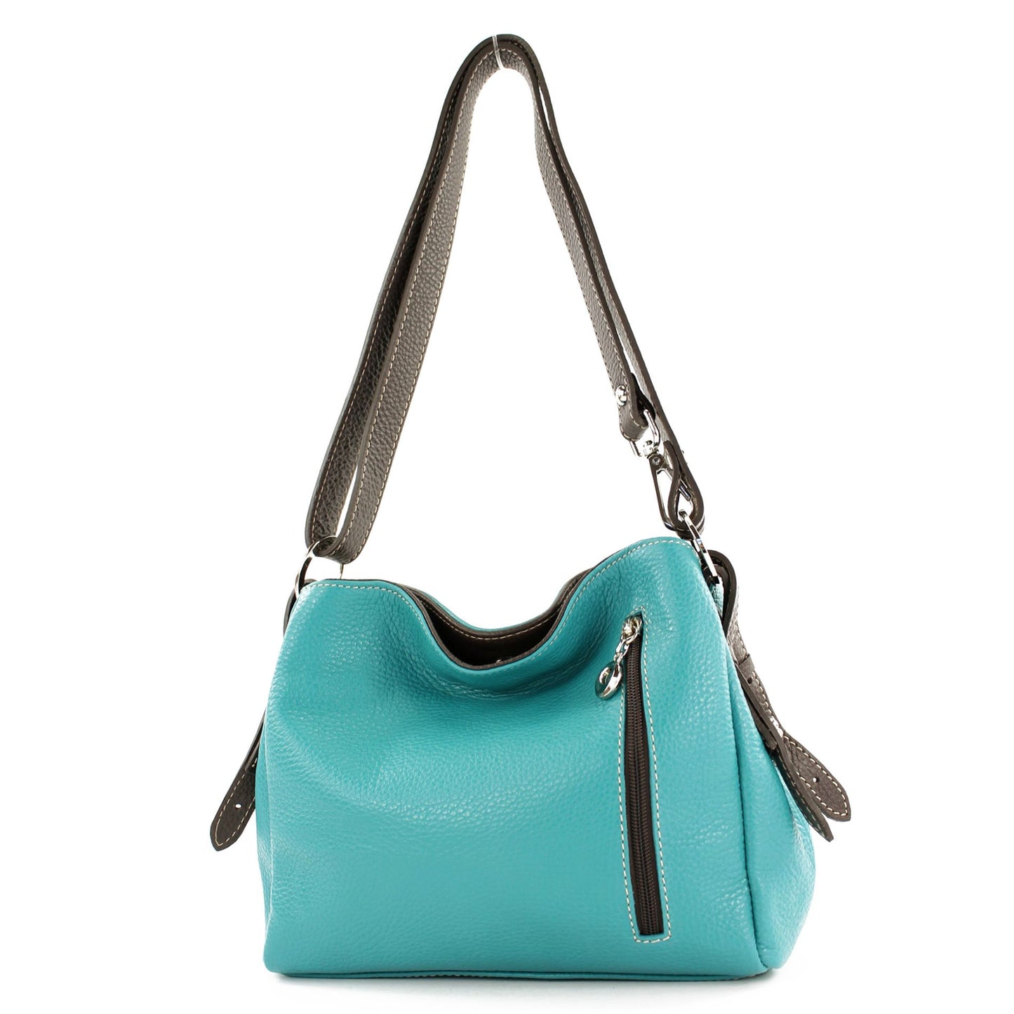 modamoda de - T220 - ital. Schultertasche Klein aus Echtleder