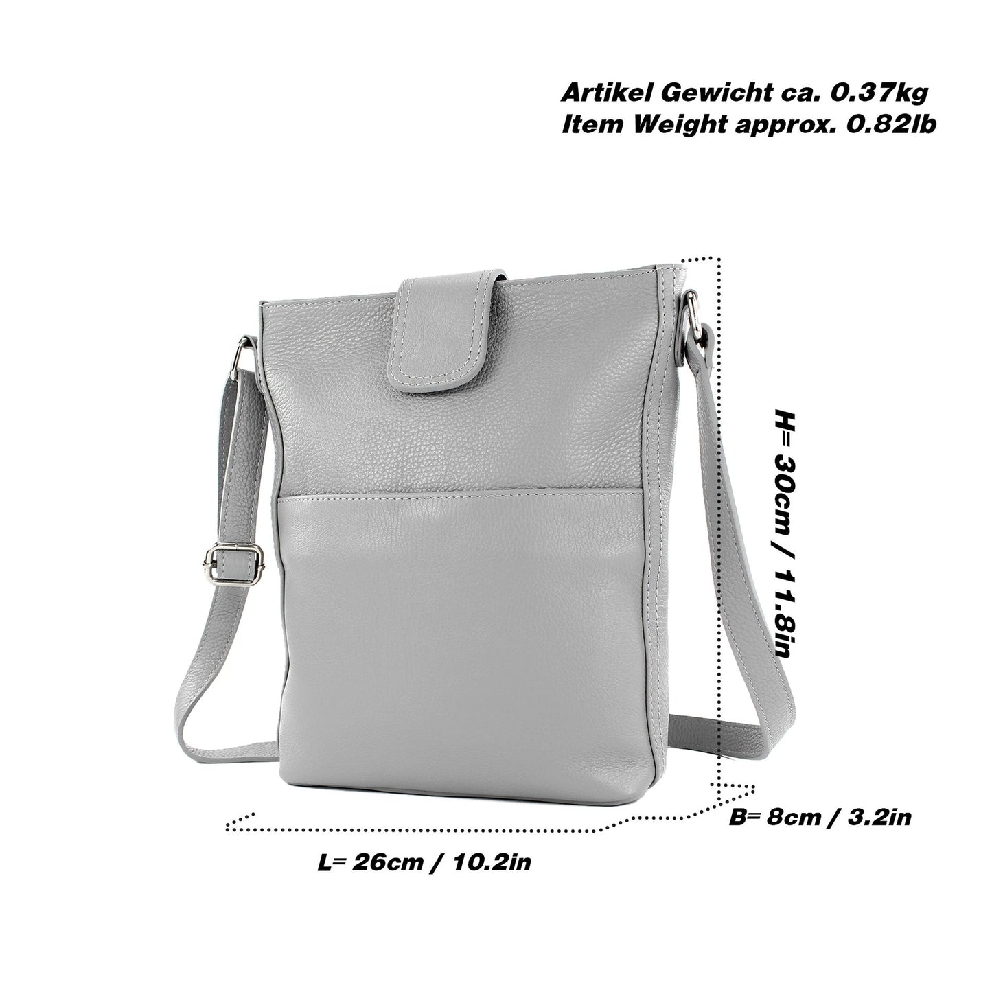 modamoda de T224 Damen Leder Umhängetasche Schultertasche Medium handmade in Italy
