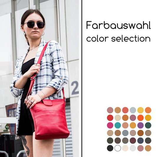 modamoda de T224 Damen Leder Umhängetasche Schultertasche Medium handmade in Italy