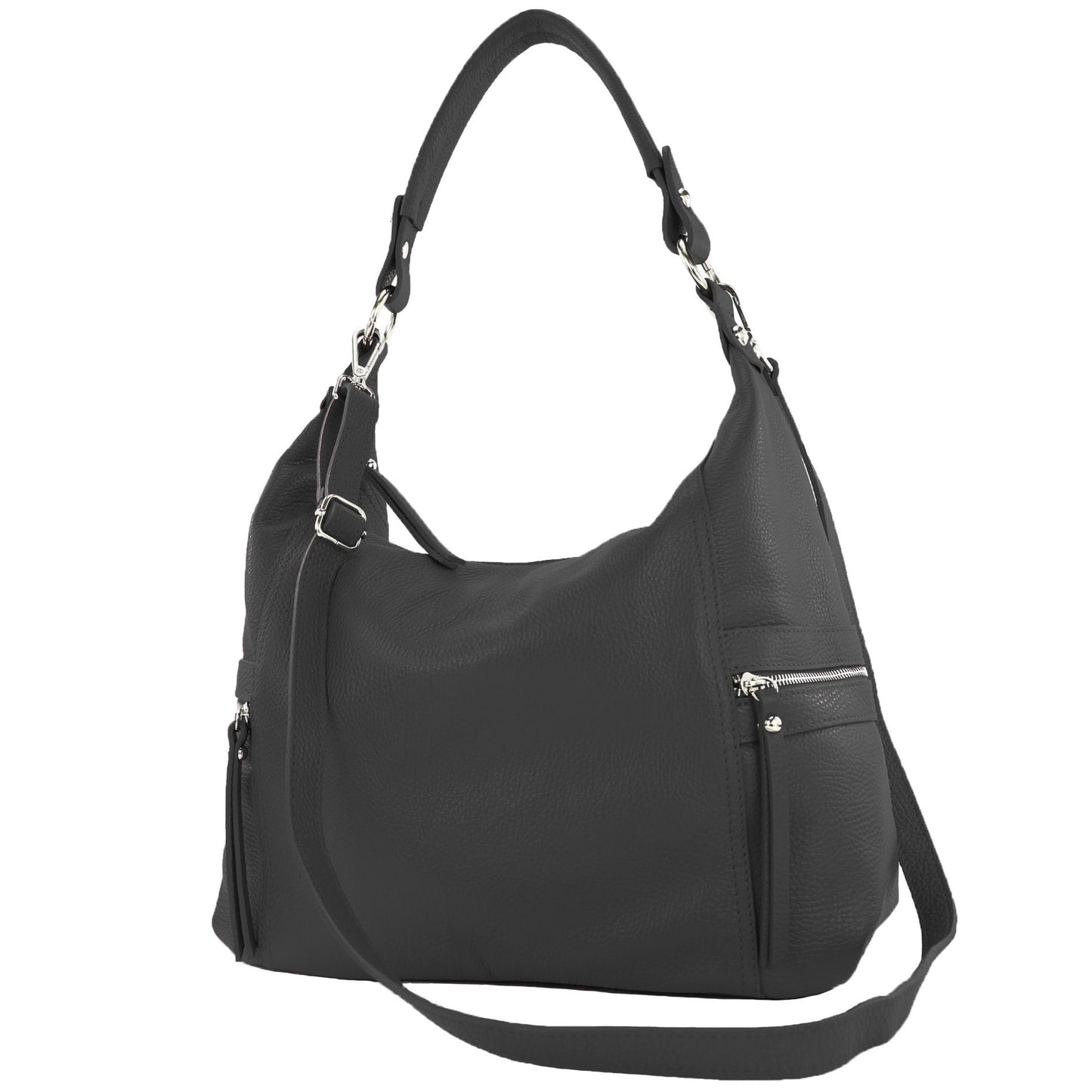 modamoda de T229 Damen Schultertasche Shopper aus Leder Large handmade in Italy