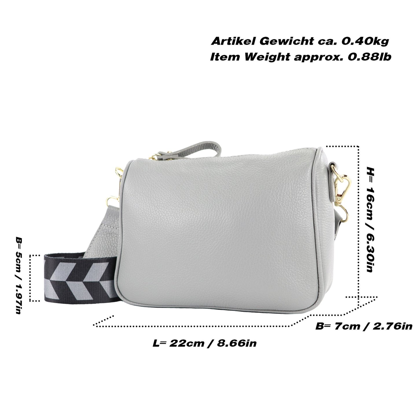 modamoda de T230 Damen Leder Umhängetasche Schultertasche handmade in Italy