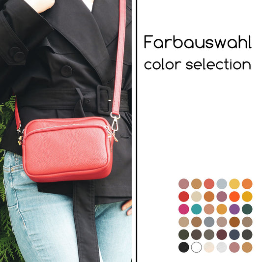 modamoda de - T231 - ital. Umhängetasche Klein Small aus Leder