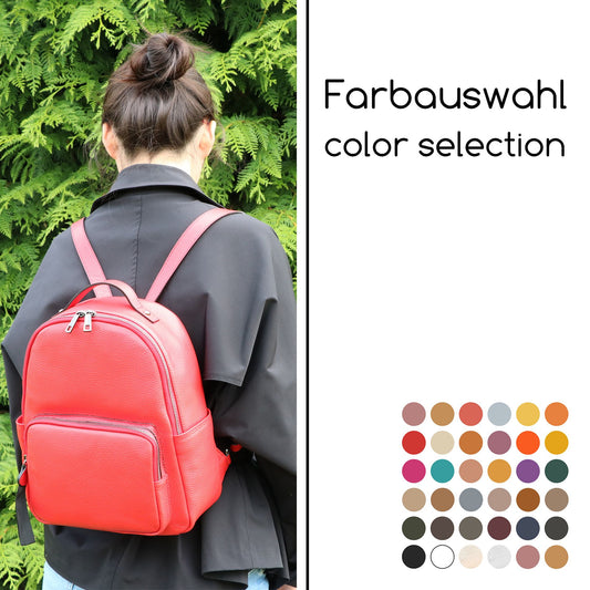 modamoda de - T234 - Damen Rucksack Tasche ital. Echtleder