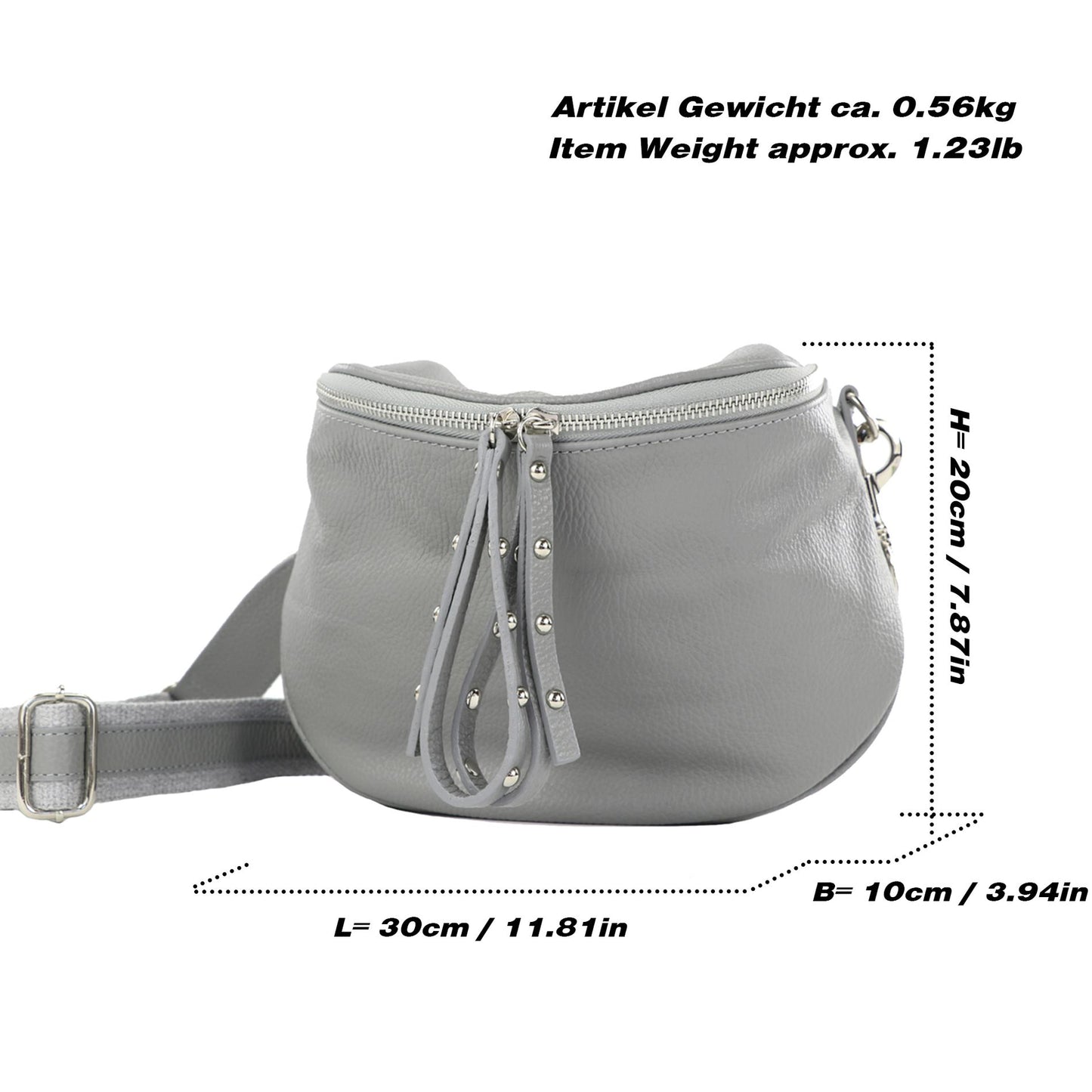 modamoda de - T236 - Umhängetasche Klein Small aus ital. Leder