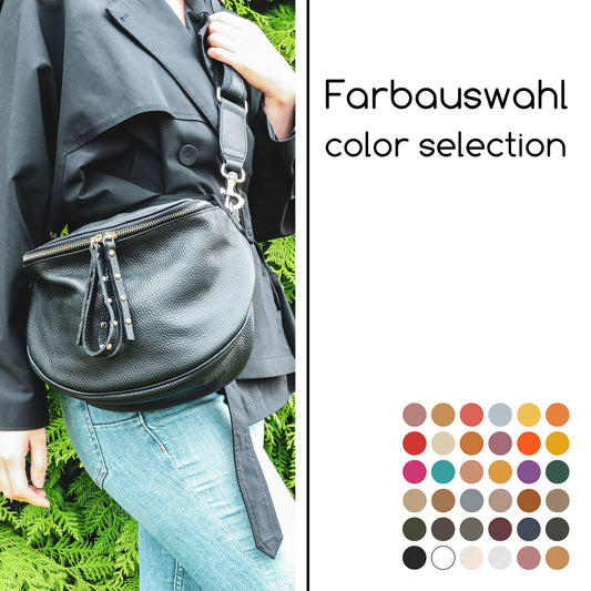 modamoda de - T236 - Umhängetasche Klein Small aus ital. Leder