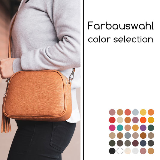 modamoda de - T238 - ital. Damen Umhängetasche Leder Medium