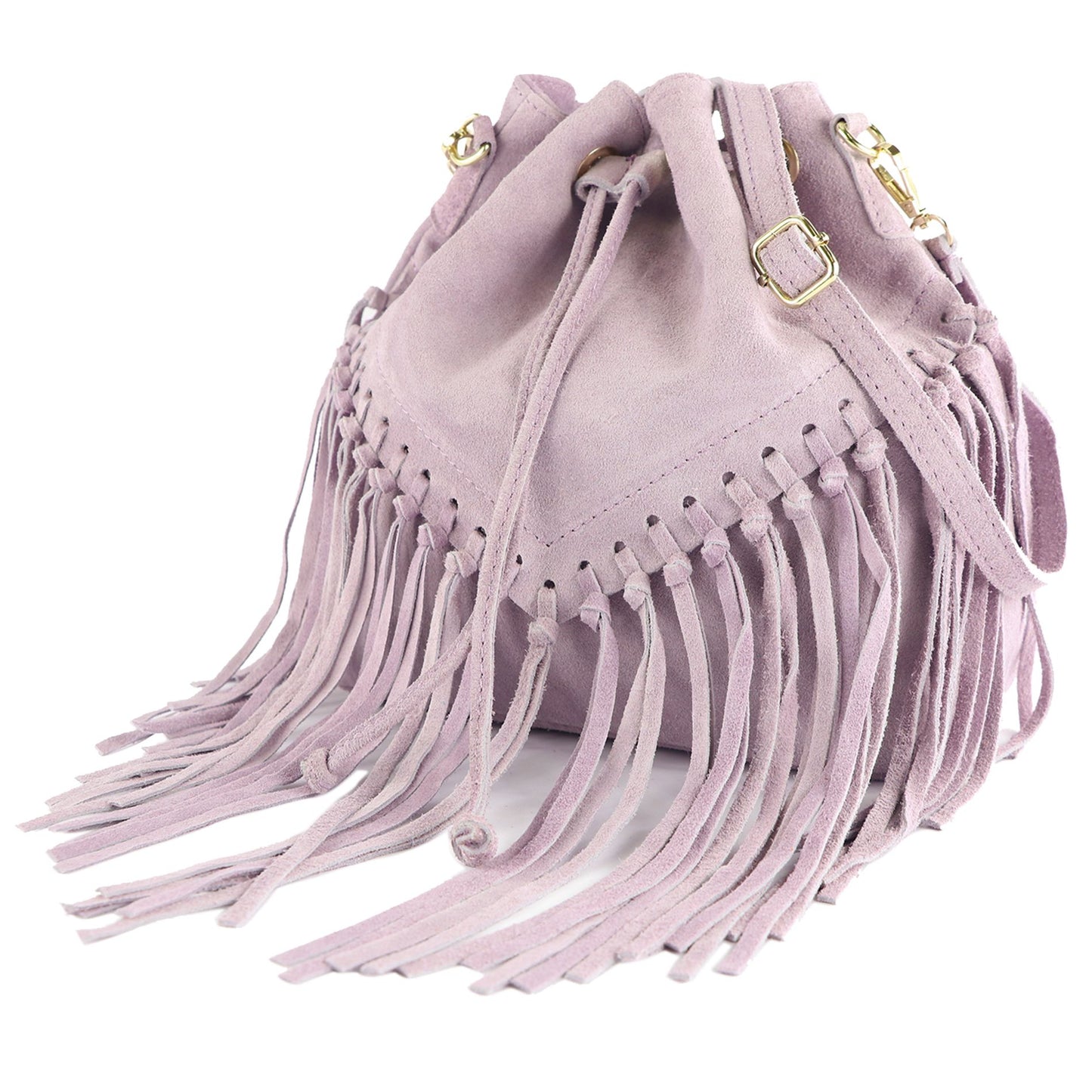 modamoda de -  T239 - ital. Schultertasche Fransen Wildleder