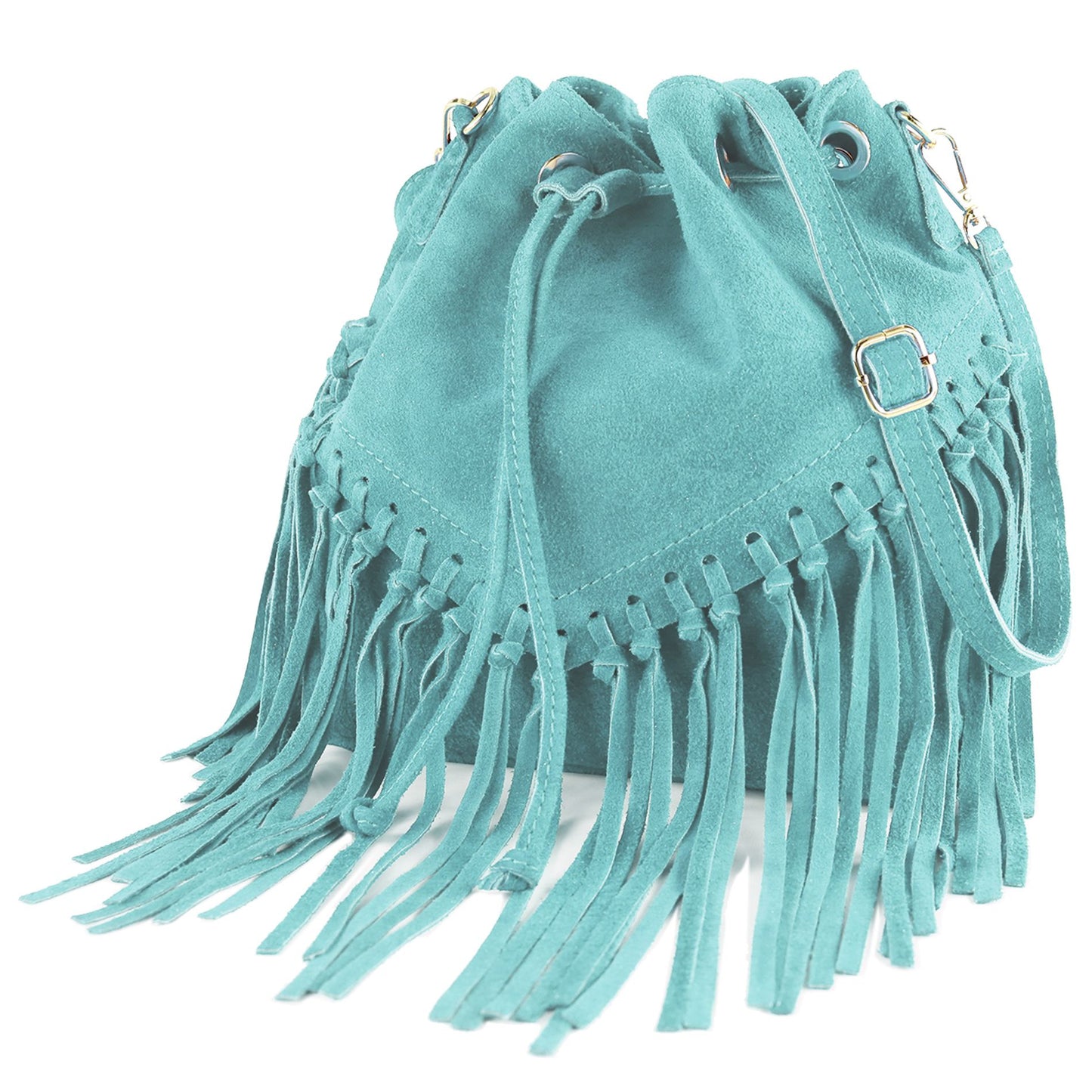 modamoda de -  T239 - ital. Schultertasche Fransen Wildleder