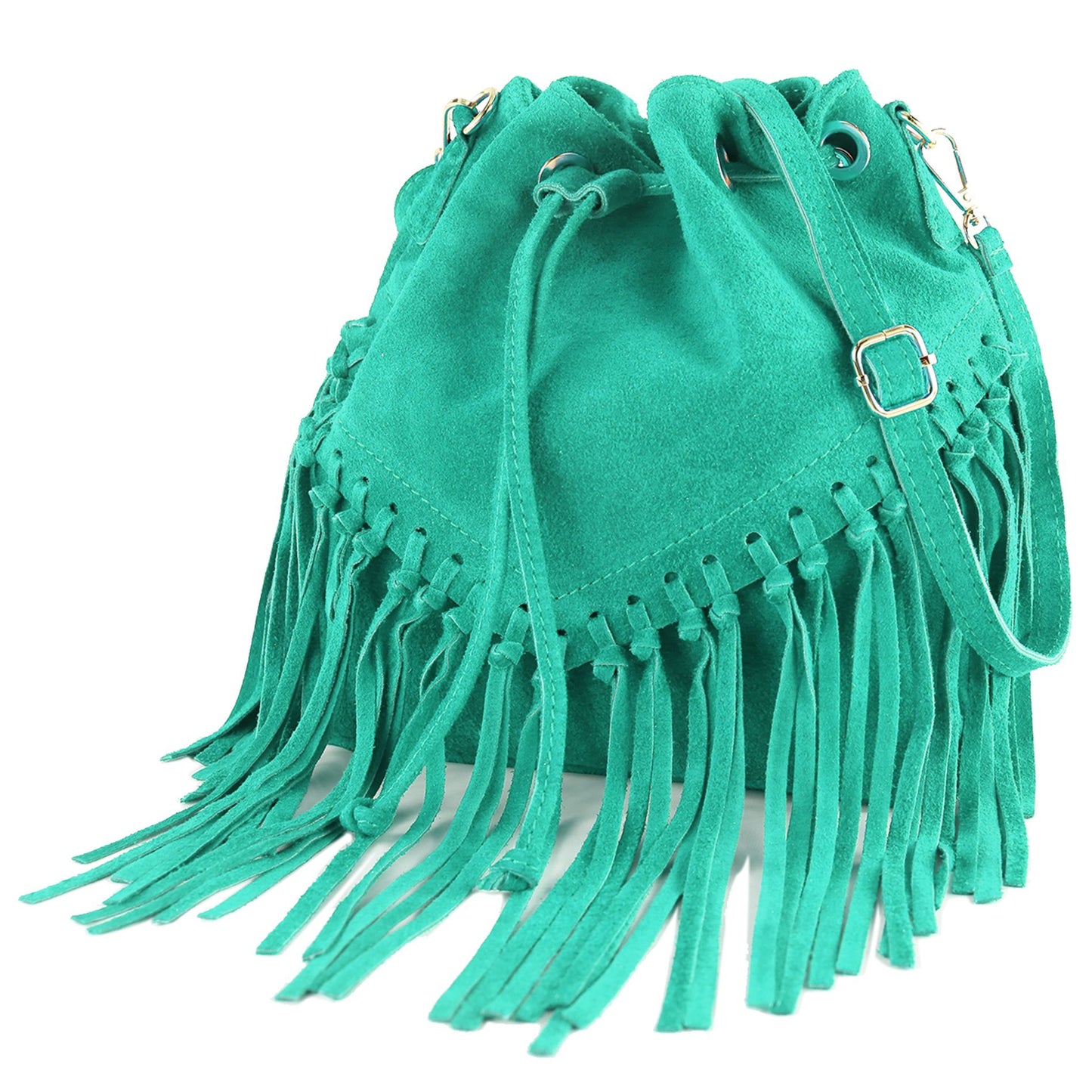 modamoda de -  T239 - ital. Schultertasche Fransen Wildleder