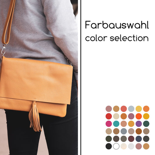 modamoda de - T241 - ital. Leder Clutch Umhängetasche Medium