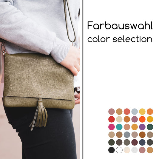 modamoda de - T242 - ital. Leder Clutch Umhängetasche Small