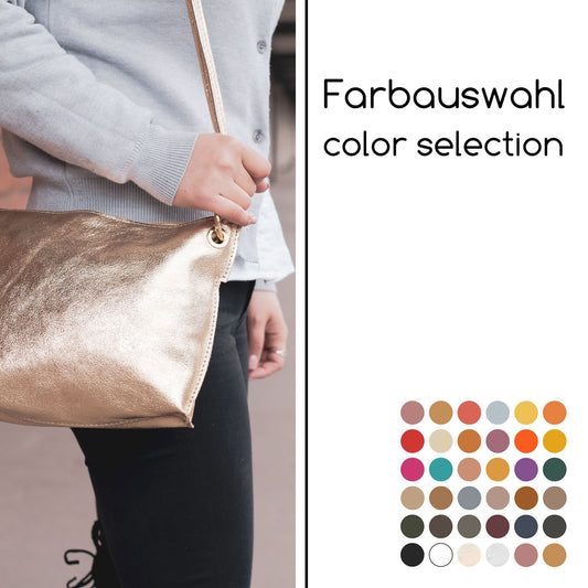 modamoda de - T243 - ital. Umhängetasche Klein Small aus Leder