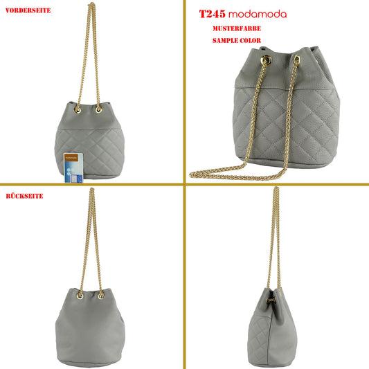 modamoda de T245 Damen Leder Beuteltasche Schultertasche handmade in Italy