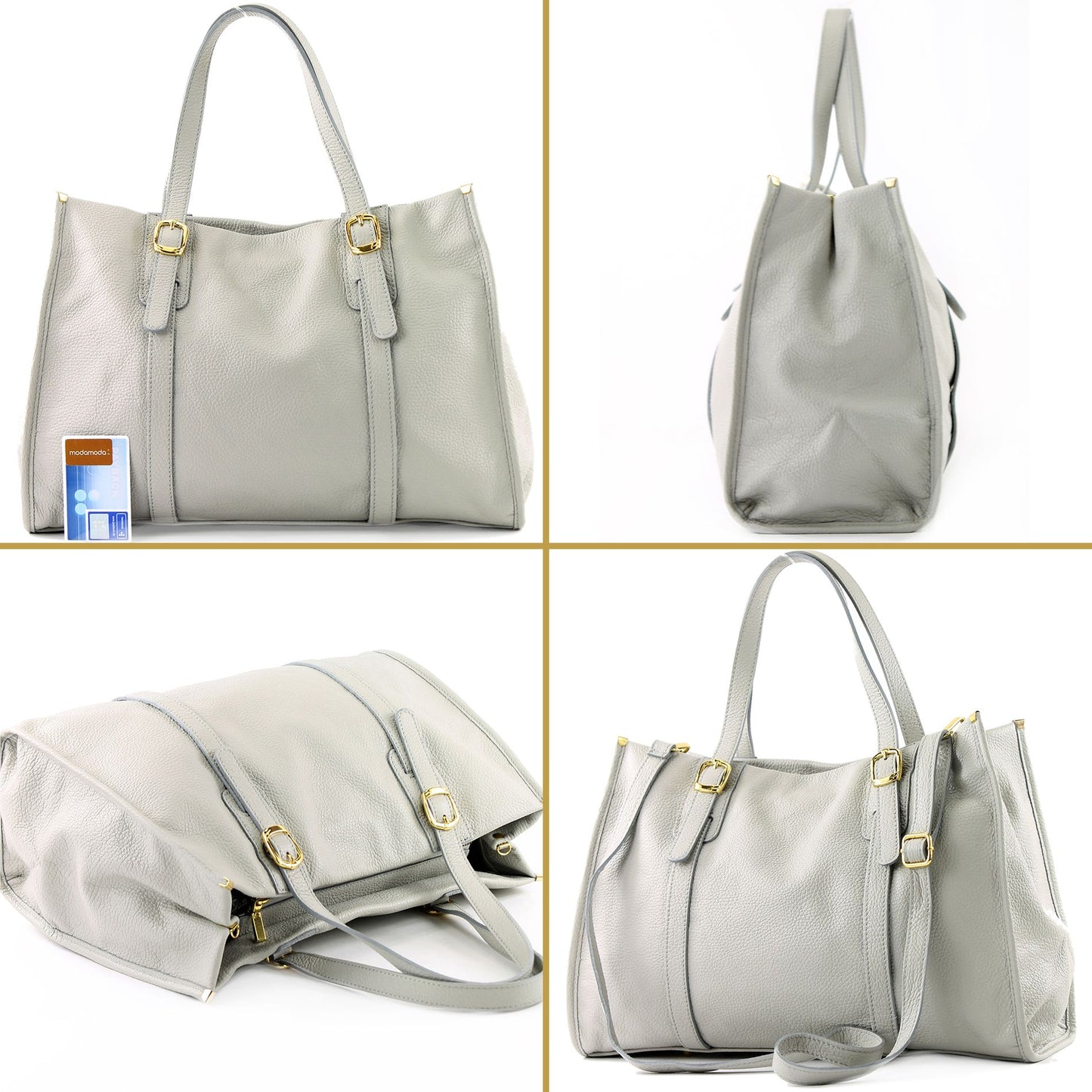 modamoda de - T26 -  ital Schultertasche aus Leder