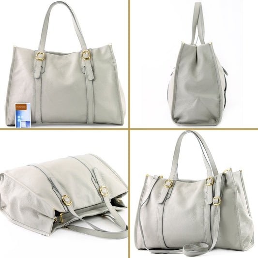 modamoda de - T26 -  ital Schultertasche aus Leder