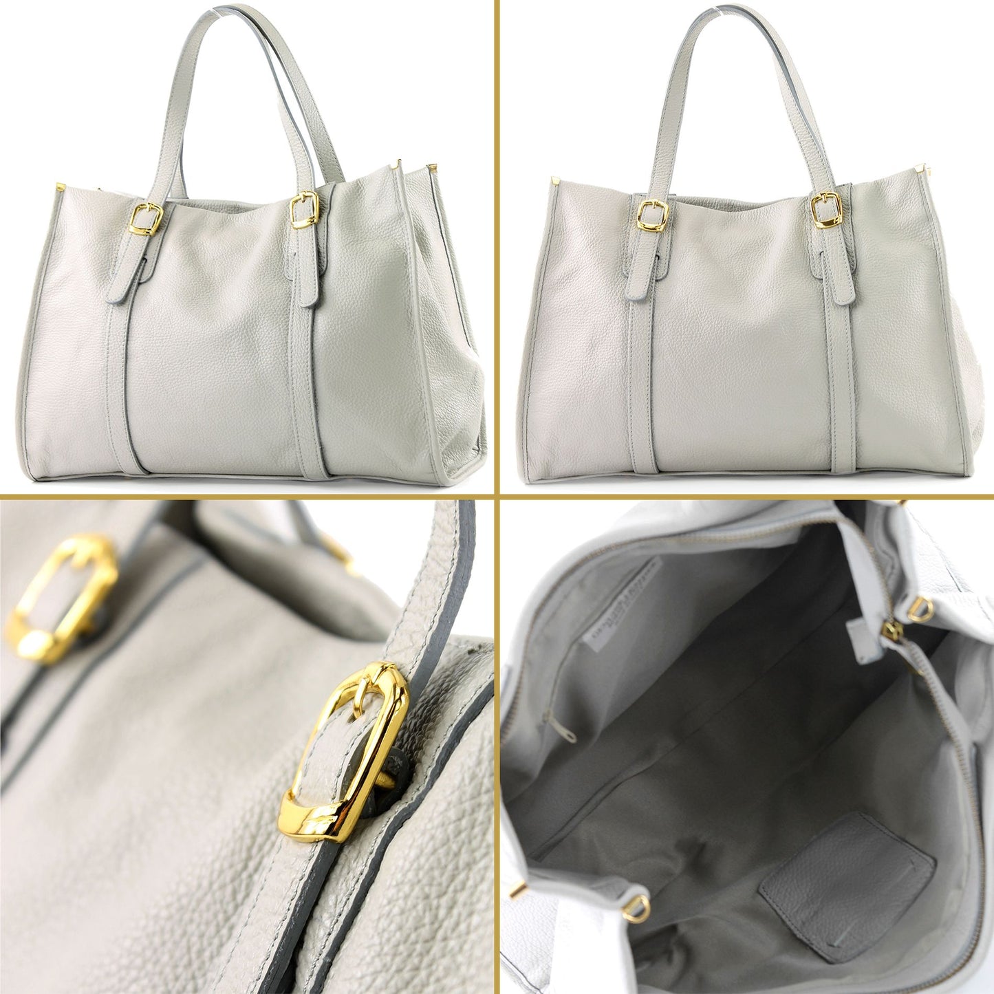 modamoda de - T26 -  ital Schultertasche aus Leder