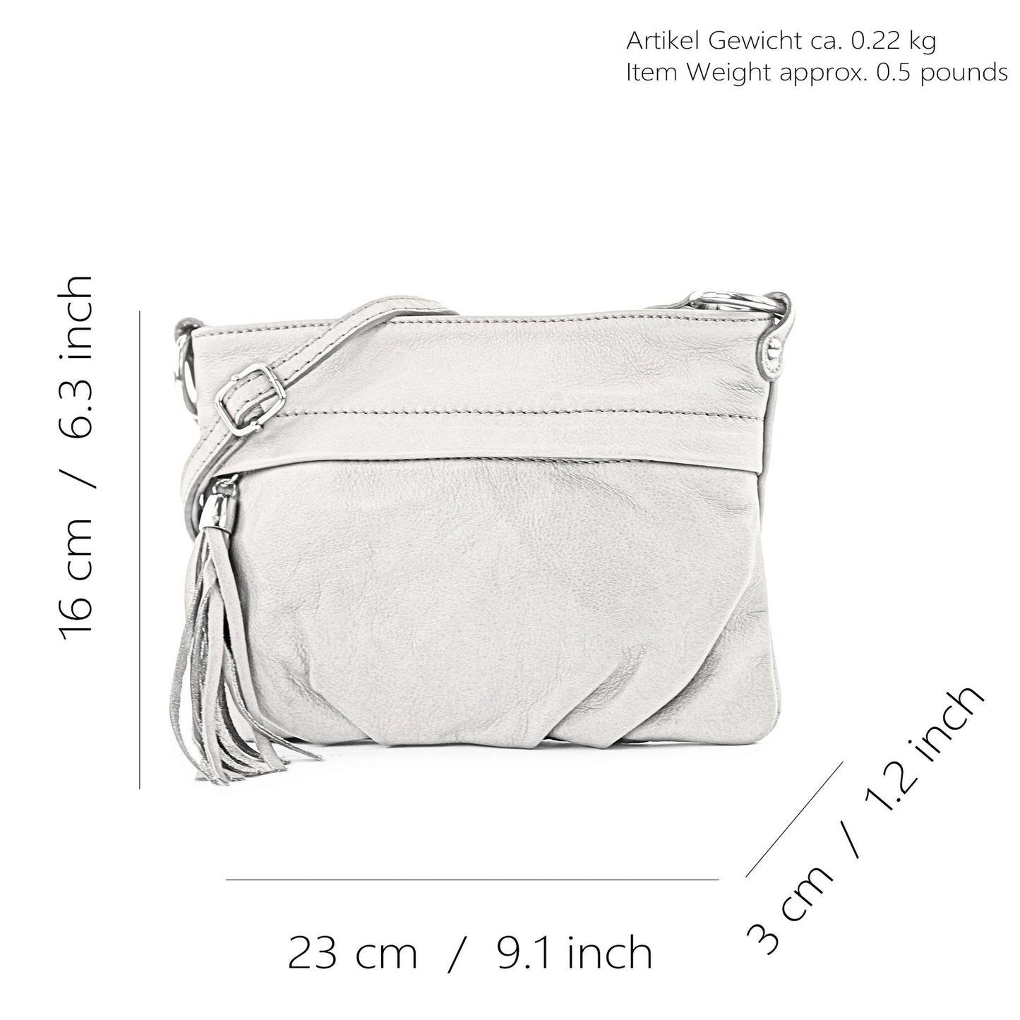modamoda de - T32 - ital Umhängetasche Klein aus Nappaleder