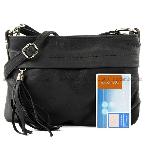 modamoda de - T32 - ital Umhängetasche Klein aus Nappaleder