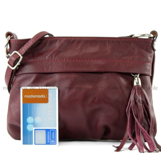 modamoda de - T32 - ital Umhängetasche Klein aus Nappaleder