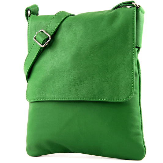 modamoda de - T33 - ital Umhängetasche Schultertasche aus Nappaleder