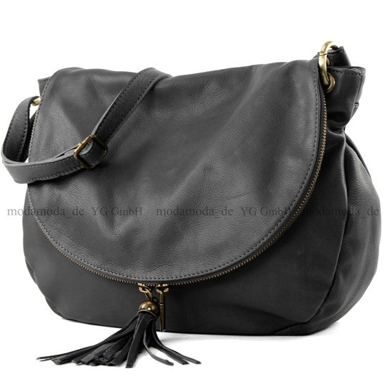 modamoda de - T40 -  ital Schultertasche Umhängetasche Nappaleder