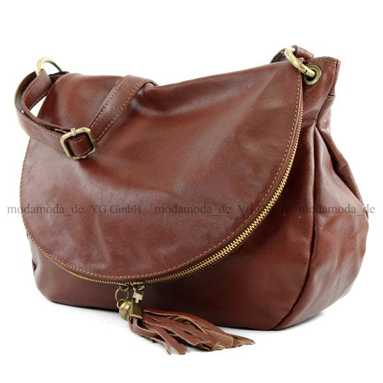 modamoda de - T40 -  ital Schultertasche Umhängetasche Nappaleder