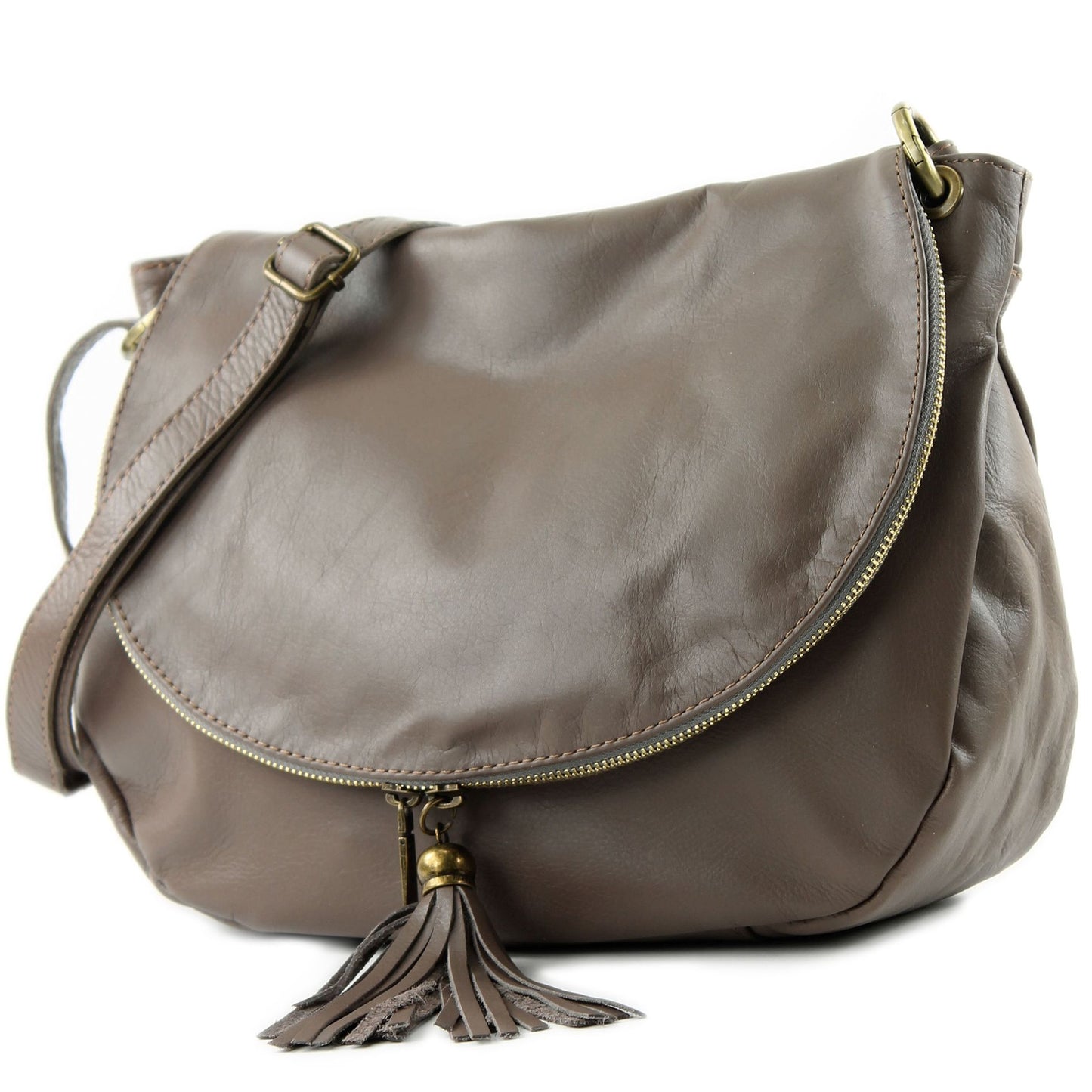 modamoda de - T40 -  ital Schultertasche Umhängetasche Nappaleder