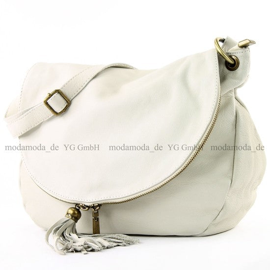 modamoda de - T40 -  ital Schultertasche Umhängetasche Nappaleder