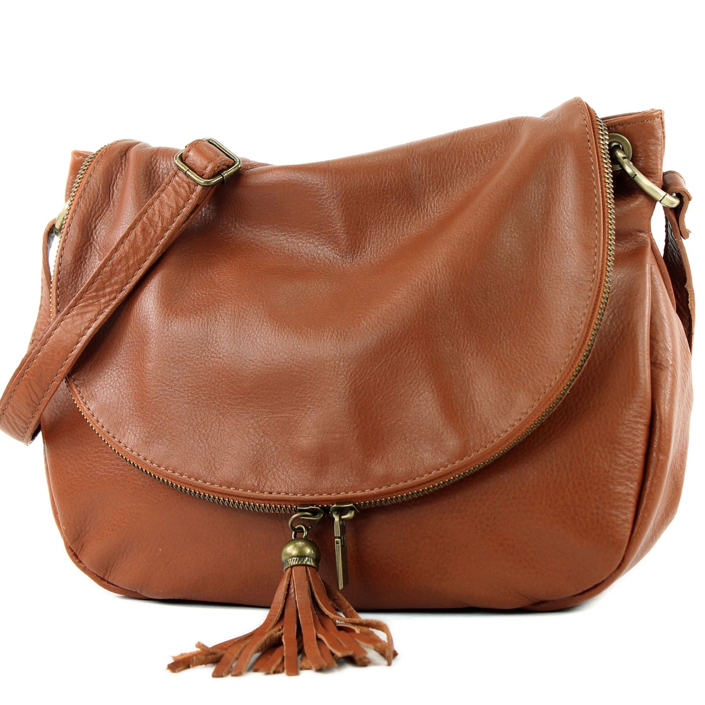 modamoda de - T40 -  ital Schultertasche Umhängetasche Nappaleder