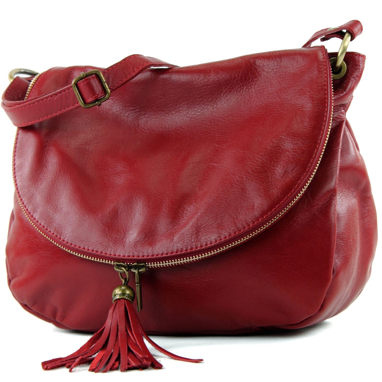 modamoda de - T40 -  ital Schultertasche Umhängetasche Nappaleder